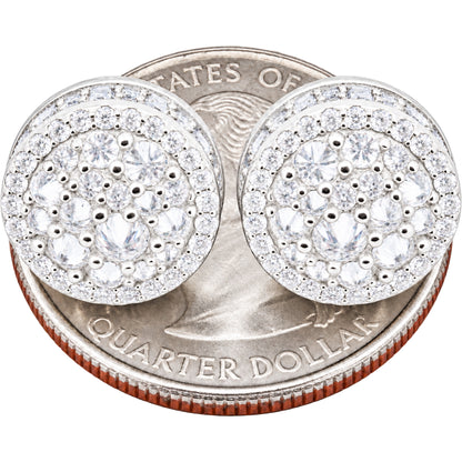 Moissanite 12mm Reverse Set Circle Cluster Studs