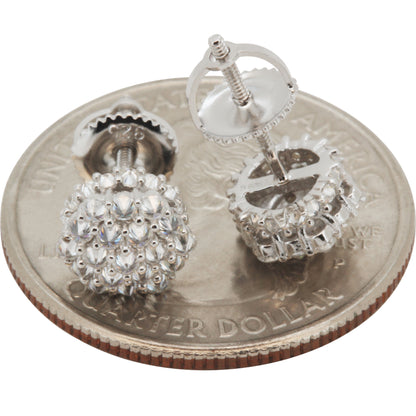 Moissanite Reverse Set 7mm Hexagon Cluster Studs