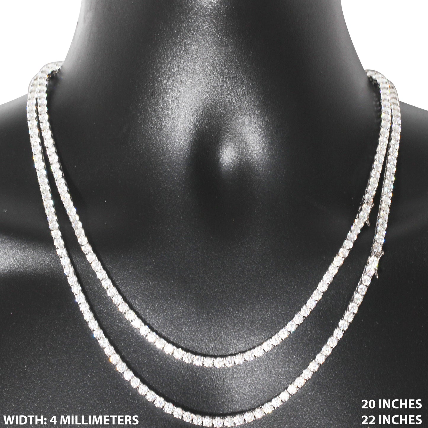 4mm Moissanite Tennis Chain 20"