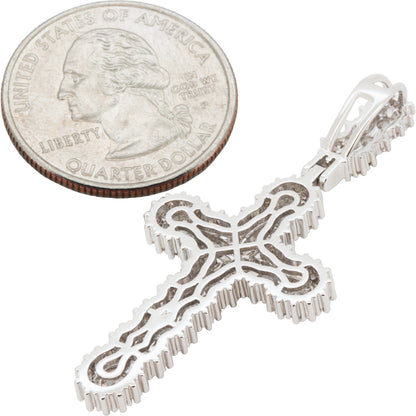 Cluster Halo Tennis Cross Pendant