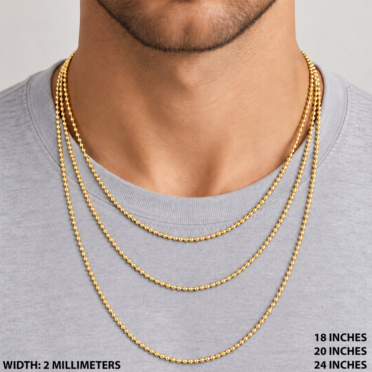 2mm Ball Chain 24"