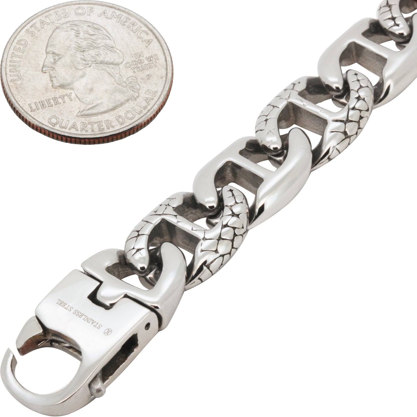 13mm Textured Mariner Bracelet 8.5"