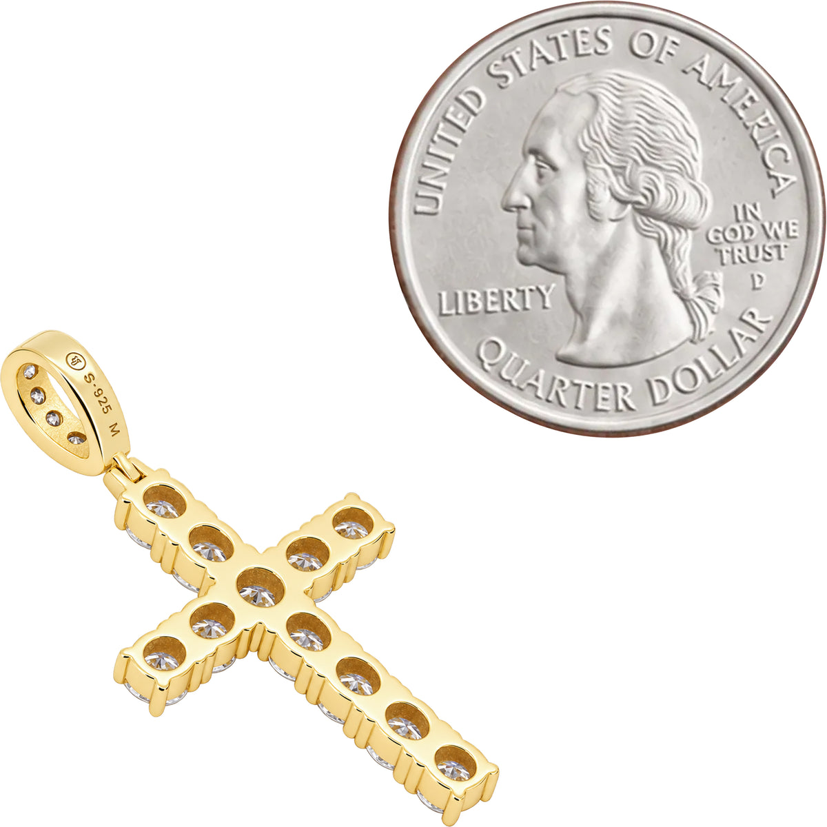 Moissanite 3mm Tennis Cross Pendant