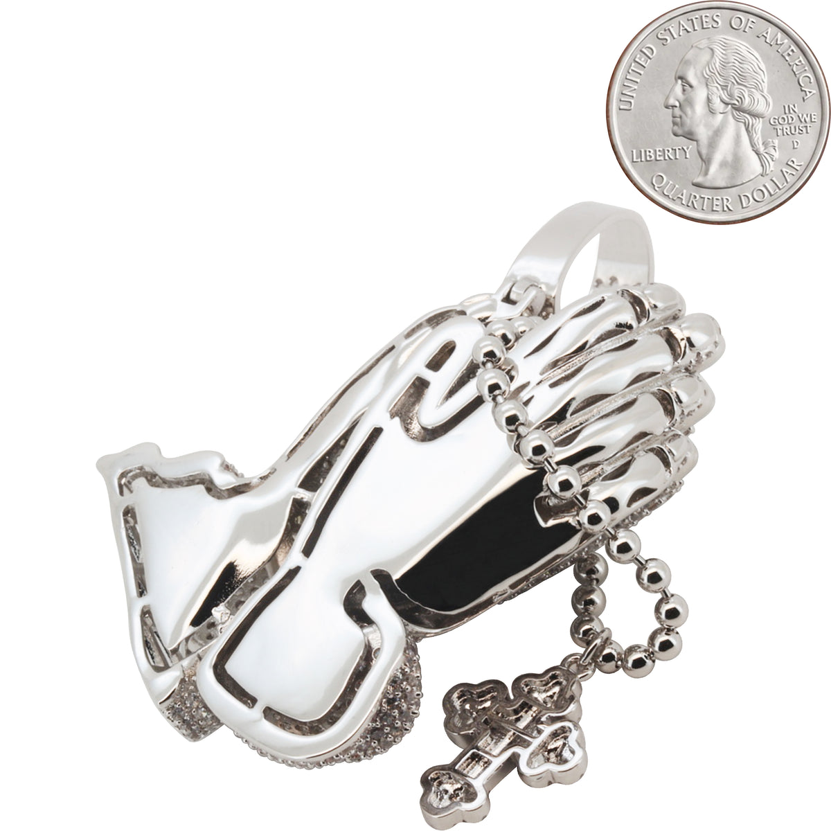 Praying Folded Hands Rosary Pendant