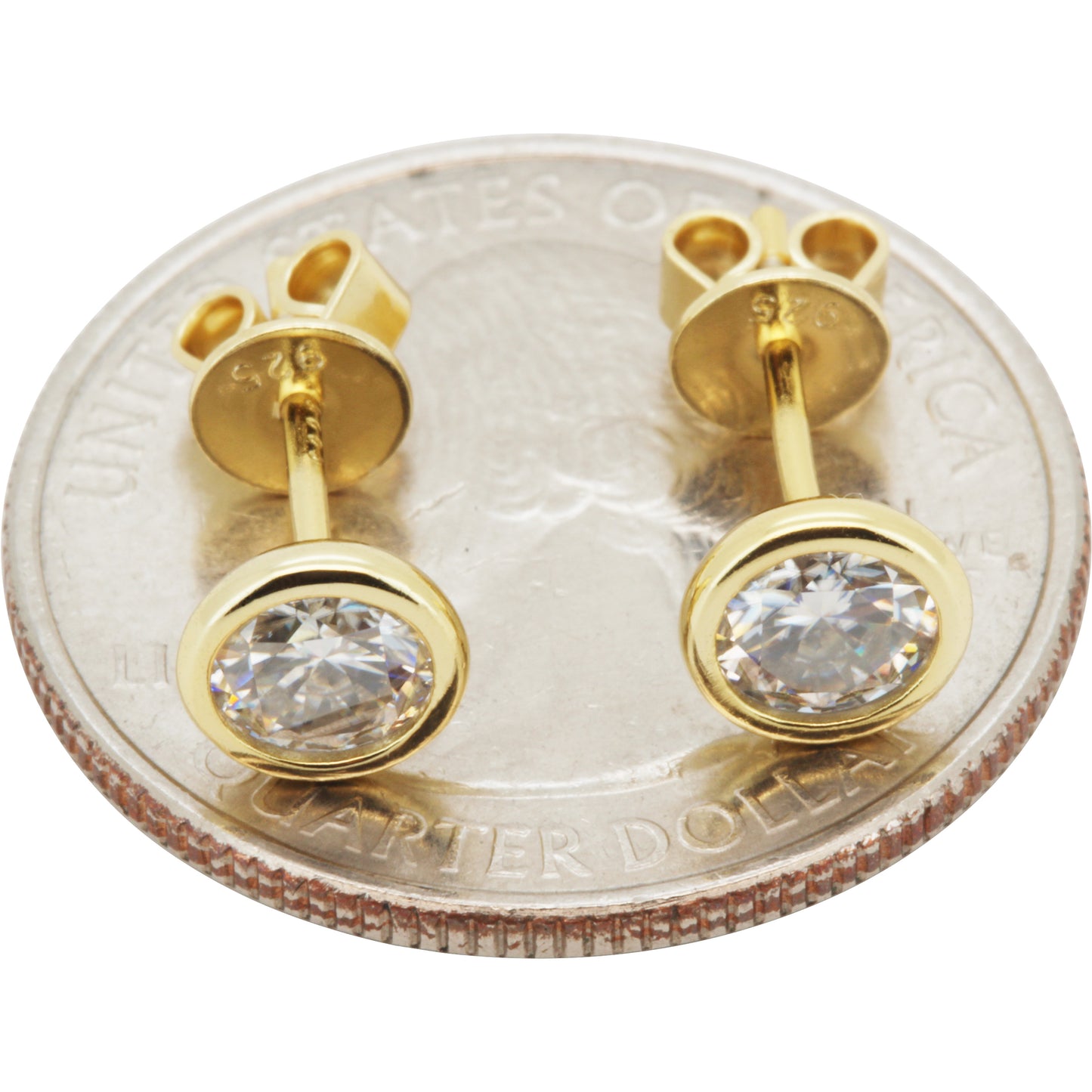 5mm 1ctw Moissanite Bezel Set Solitaire Studs