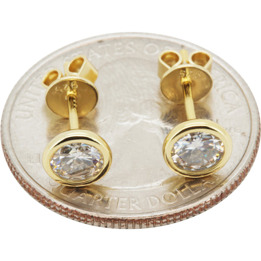 5mm 1ctw Moissanite Bezel Set Solitaire Studs