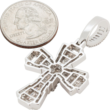 Baguette Crucifix Cross Pendant
