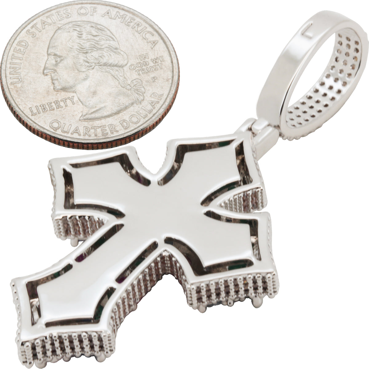 Multicolor Cluster Cross Pendant