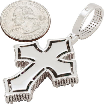 Multicolor Cluster Cross Pendant