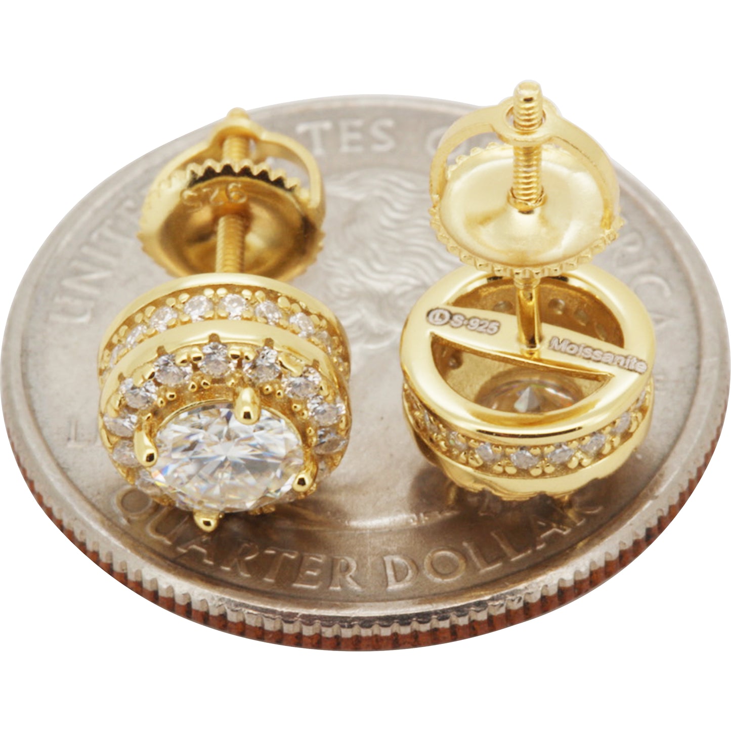 8mm 1.48ctw Moissanite Circle Halo Studs