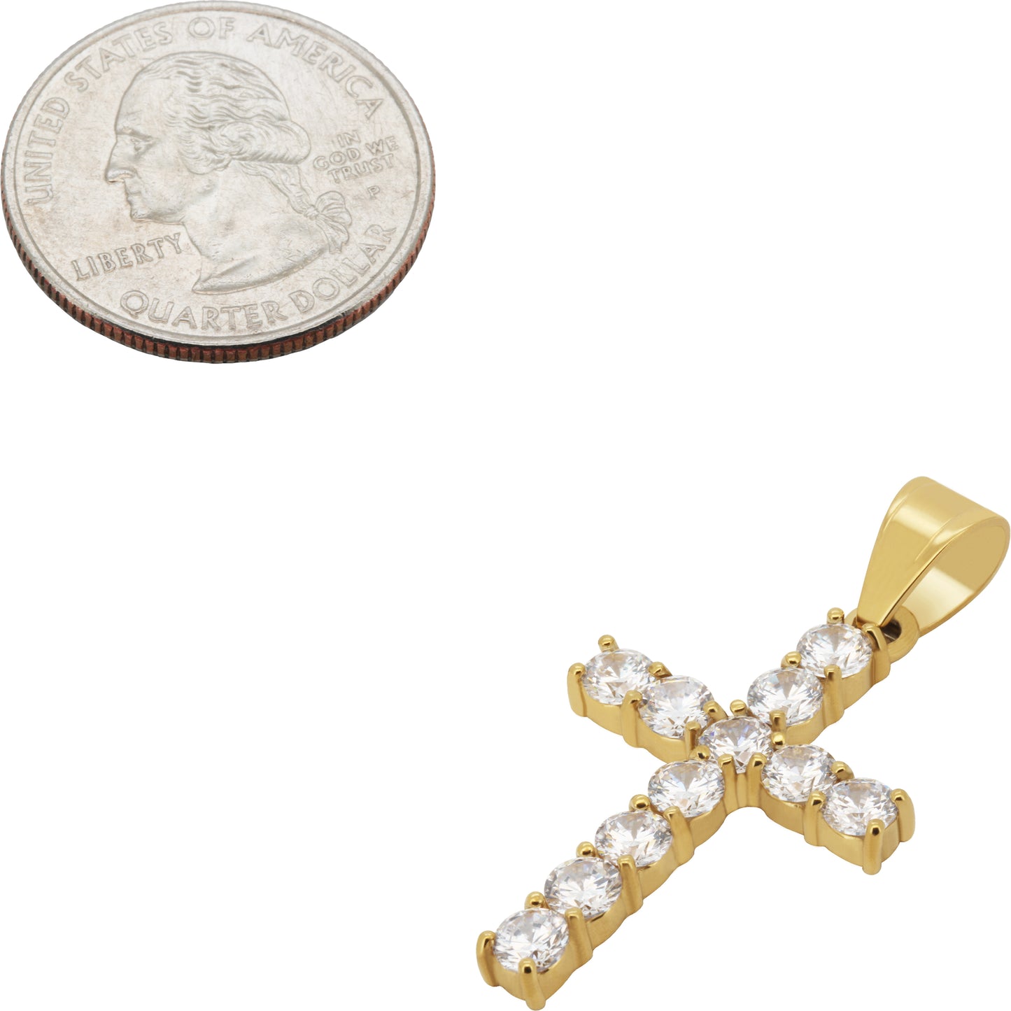 4mm Tennis Cross Pendant