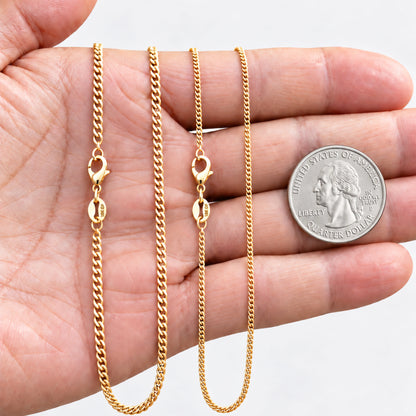 2mm Cuban Link Chain 18"