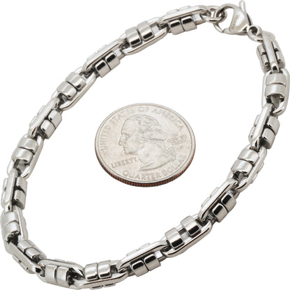 6mm Barrel Link Bracelet 8.5"