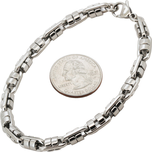 6mm Barrel Link Bracelet 8.5"