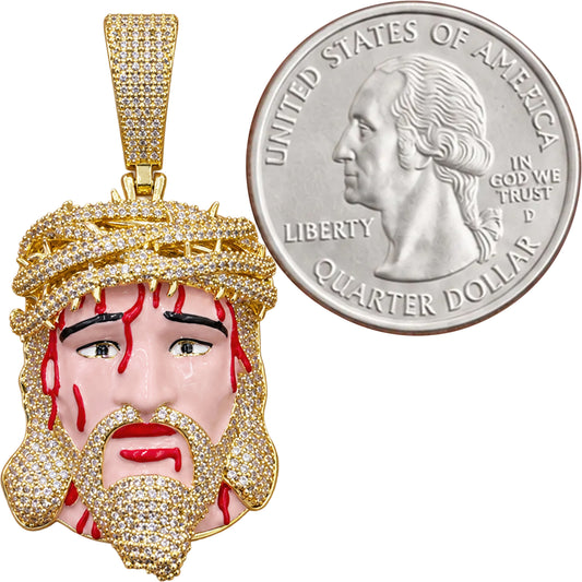 Enamel Bleeding Jesus Piece Pendant S