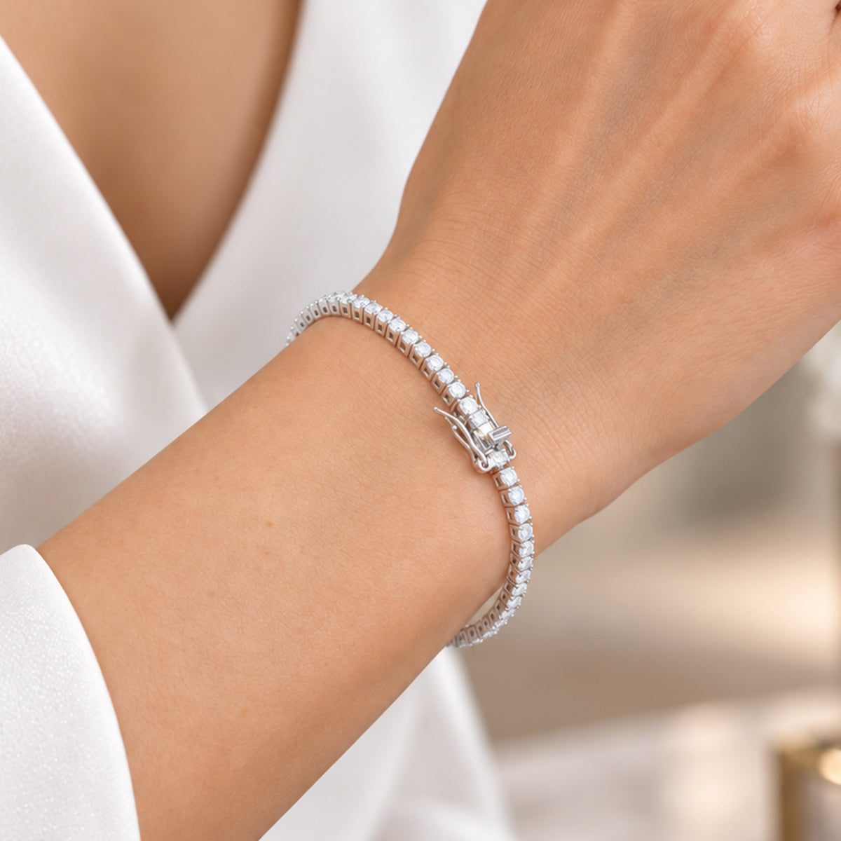 2mm Moissanite Tennis Bracelet 6.5"