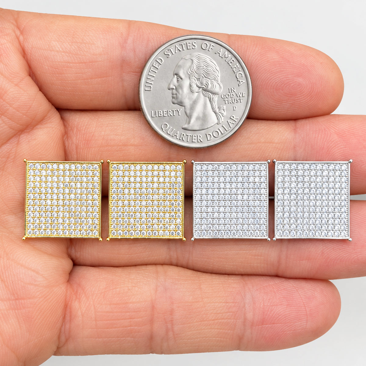 16mm Pavé Square Studs