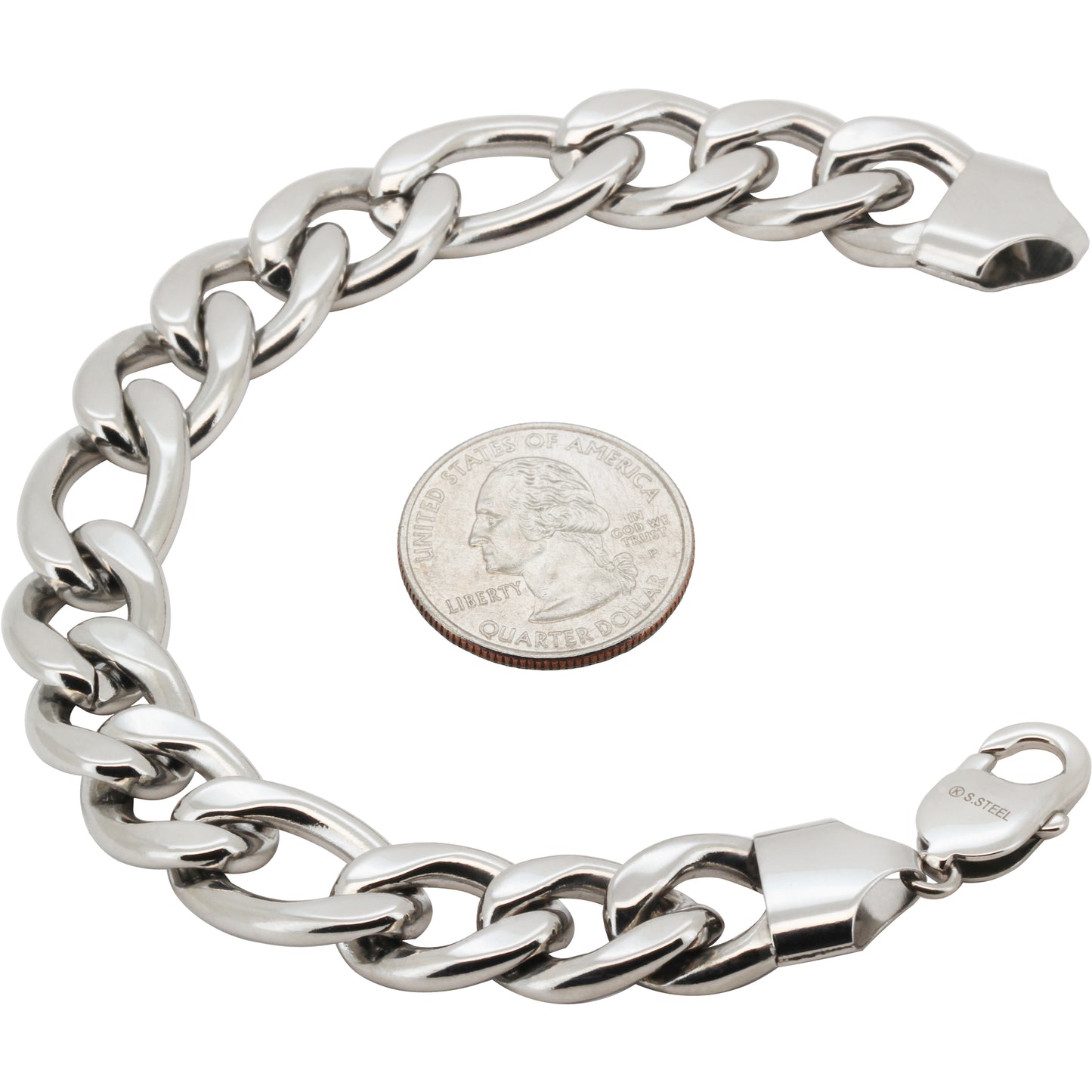 14mm Figaro Link Bracelet 8.5"