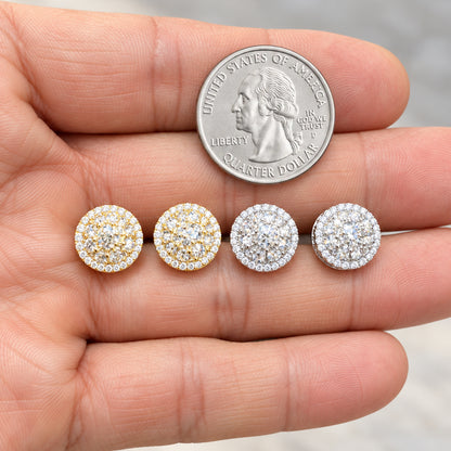 Moissanite 12mm Reverse Set Circle Cluster Studs