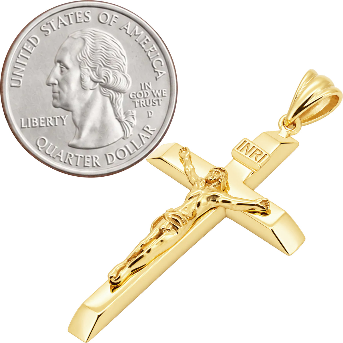 Plain 3D Crucifix Cross Pendant‎ S