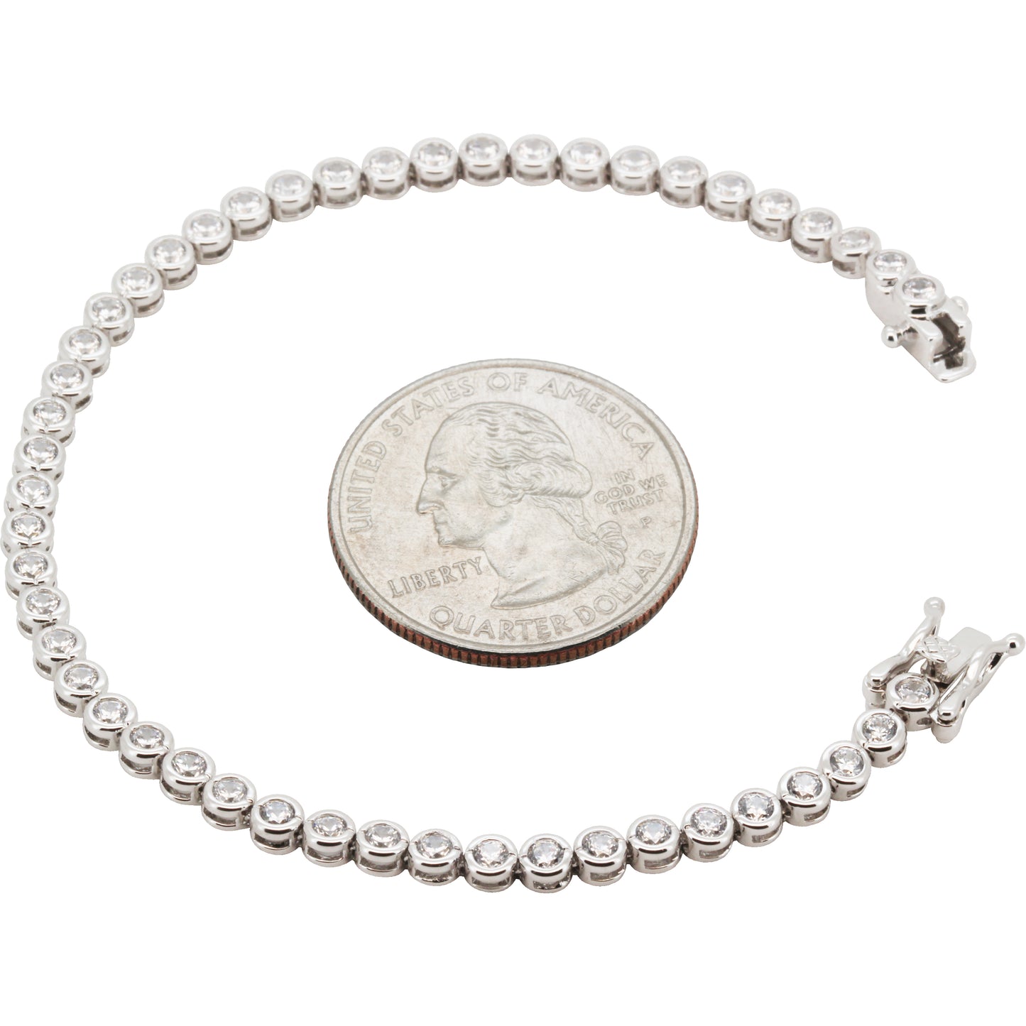 3mm Bezel Set Tennis Bracelet 7"