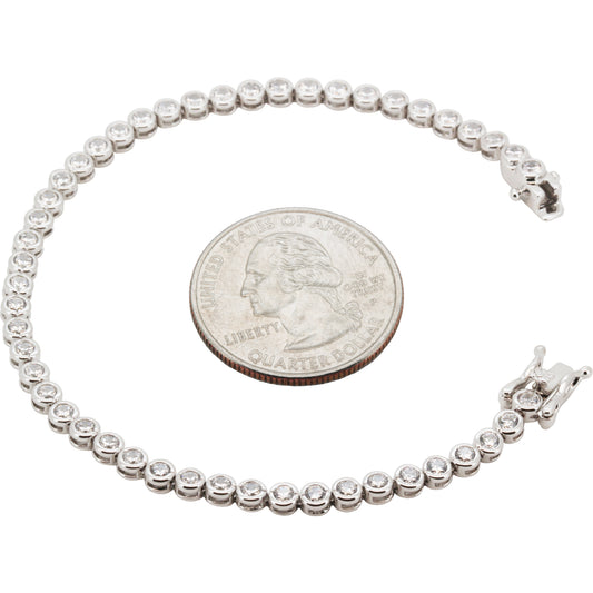 3mm Bezel Set Tennis Bracelet 7"