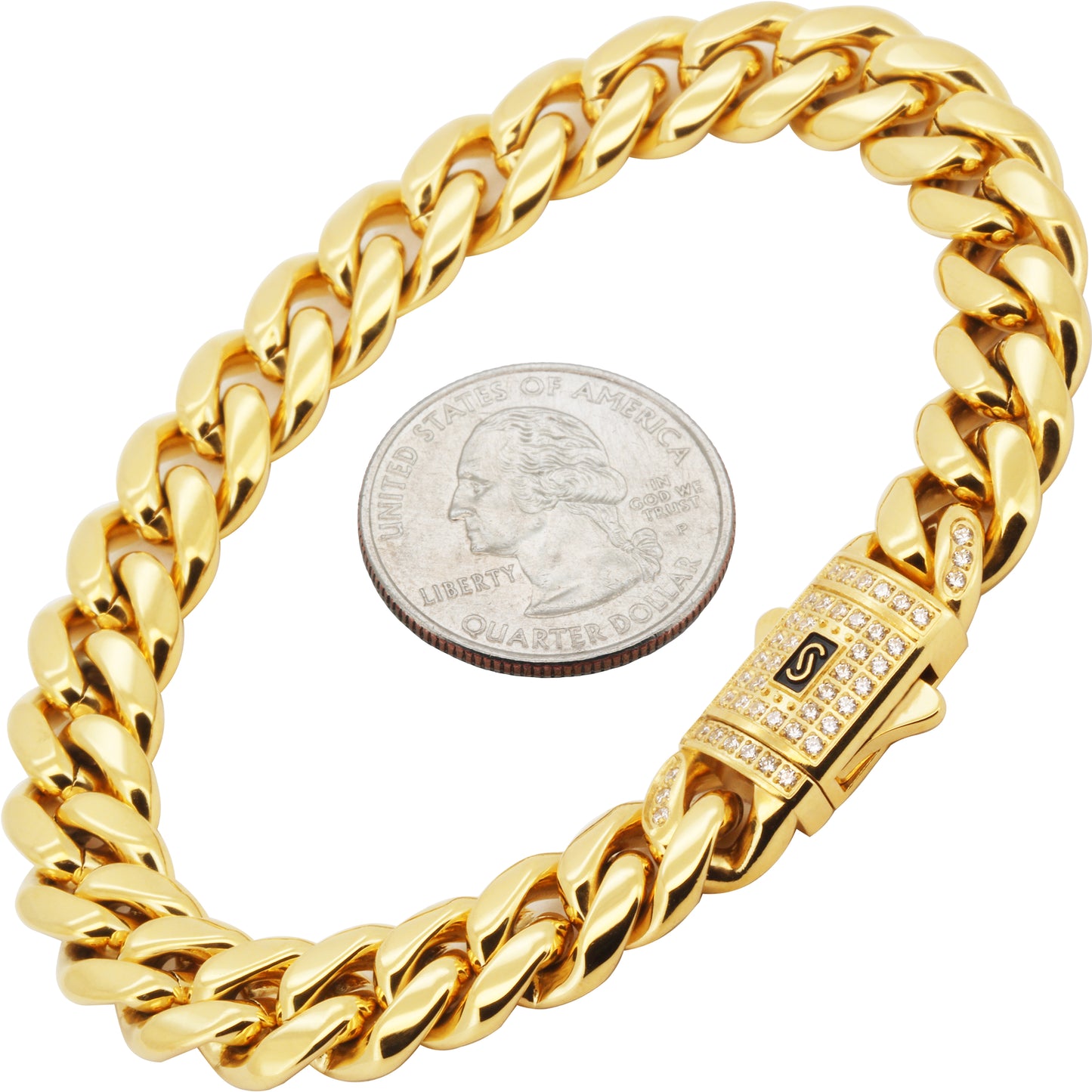 10mm Monaco Miami Cuban Link Bracelet 8"