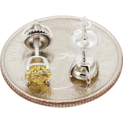 5mm 1ctw Moissanite Canary Solitaire Studs