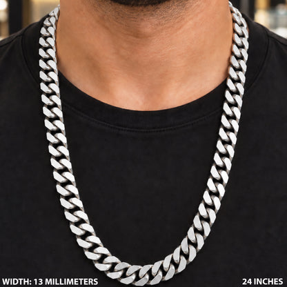 13mm Square Cut Cuban Link Chain 24"