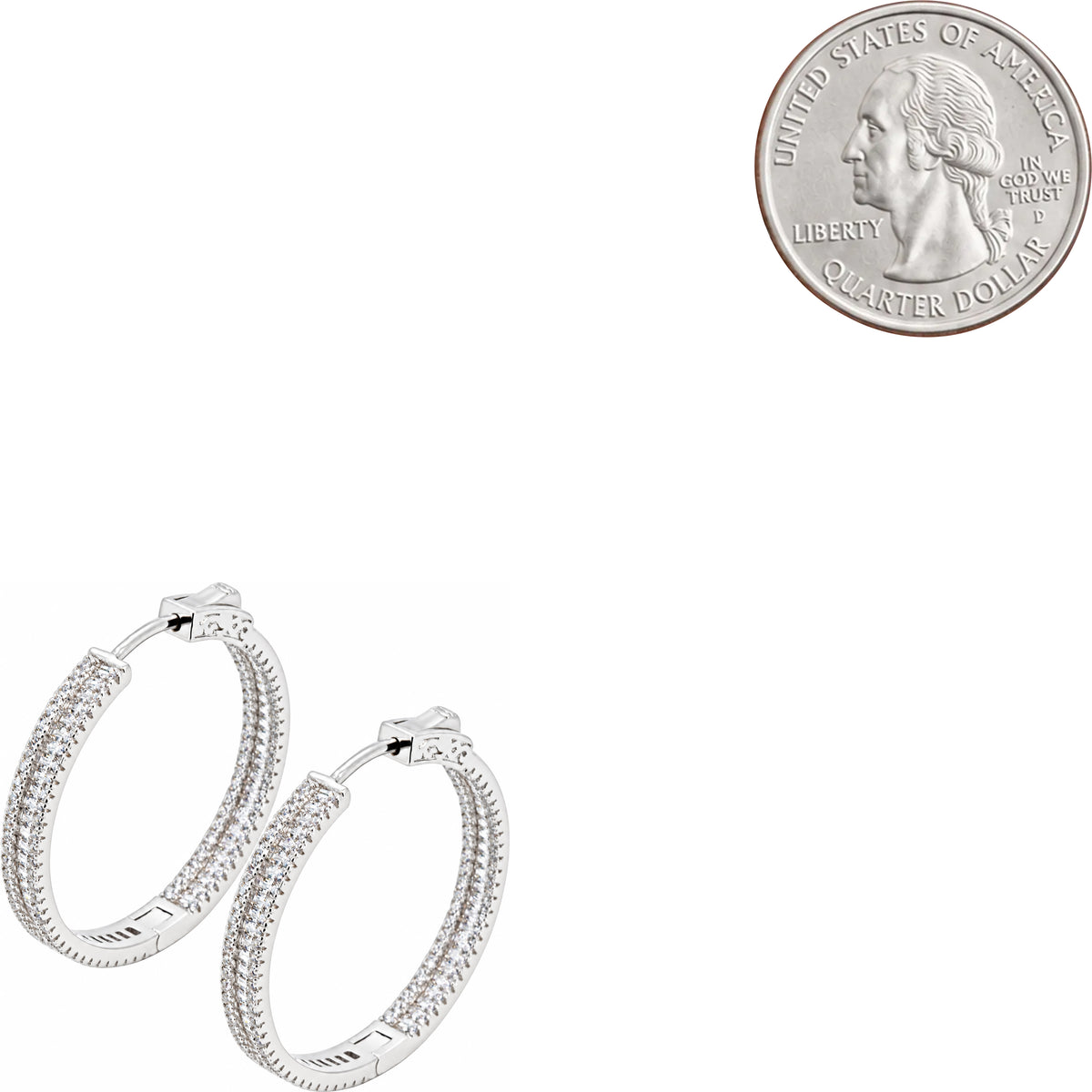 4x30mm Pavé Baguette Hoops