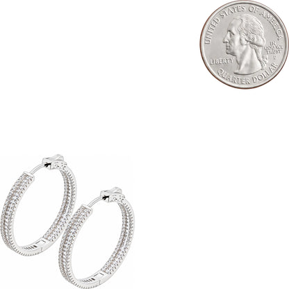 4x30mm Pavé Baguette Hoops