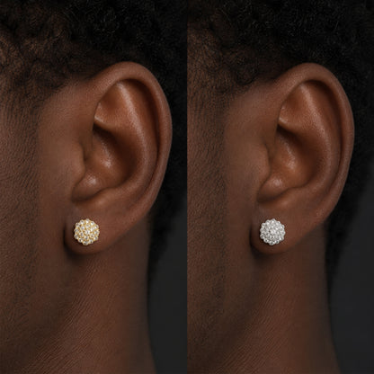 Moissanite Reverse Set 7mm Hexagon Cluster Studs