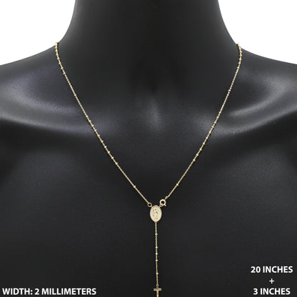2mm Rosary Necklace 20"+3"
