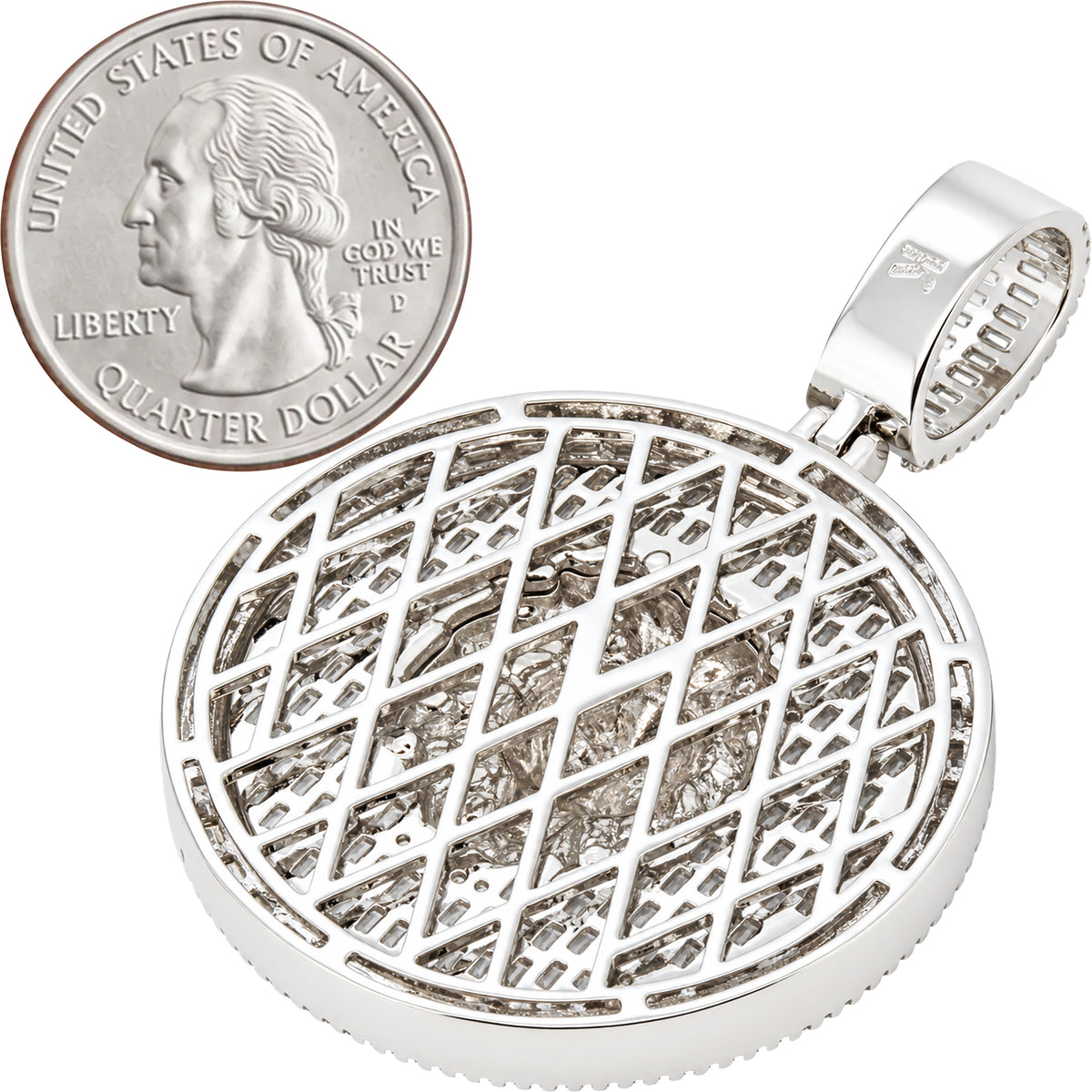 Lion Head Baguette Circle Pendant