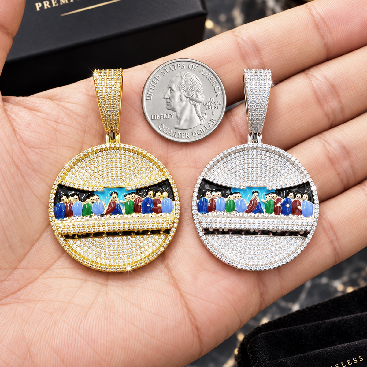 Last Supper Enamel Pendant