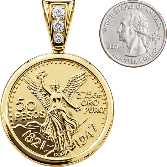 Mexican Centenario 50 Peso Coin Pendant