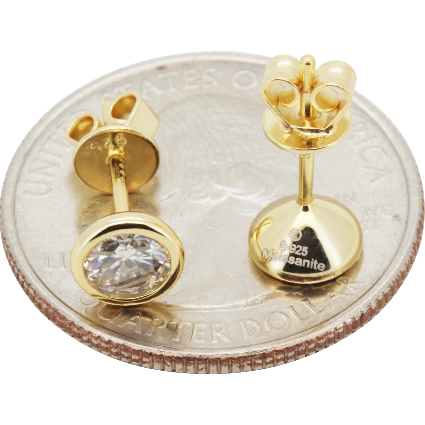 5mm 1ctw Moissanite Bezel Set Solitaire Studs