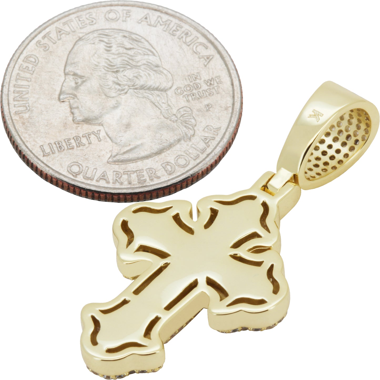 Baguette Gothic Tupac Cross Pendant S
