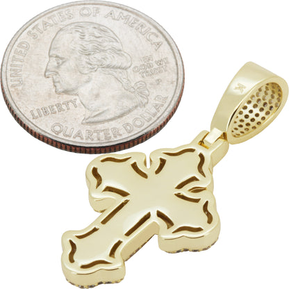 Baguette Gothic Tupac Cross Pendant S