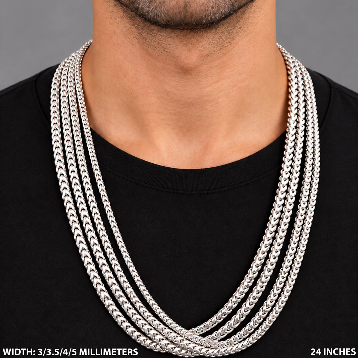 3mm Franco Box Chain 24"