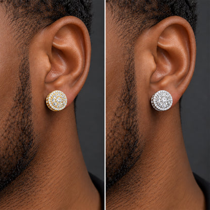 Moissanite 12mm Reverse Set Circle Cluster Studs