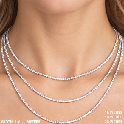 2mm Moissanite Tennis Chain 20"