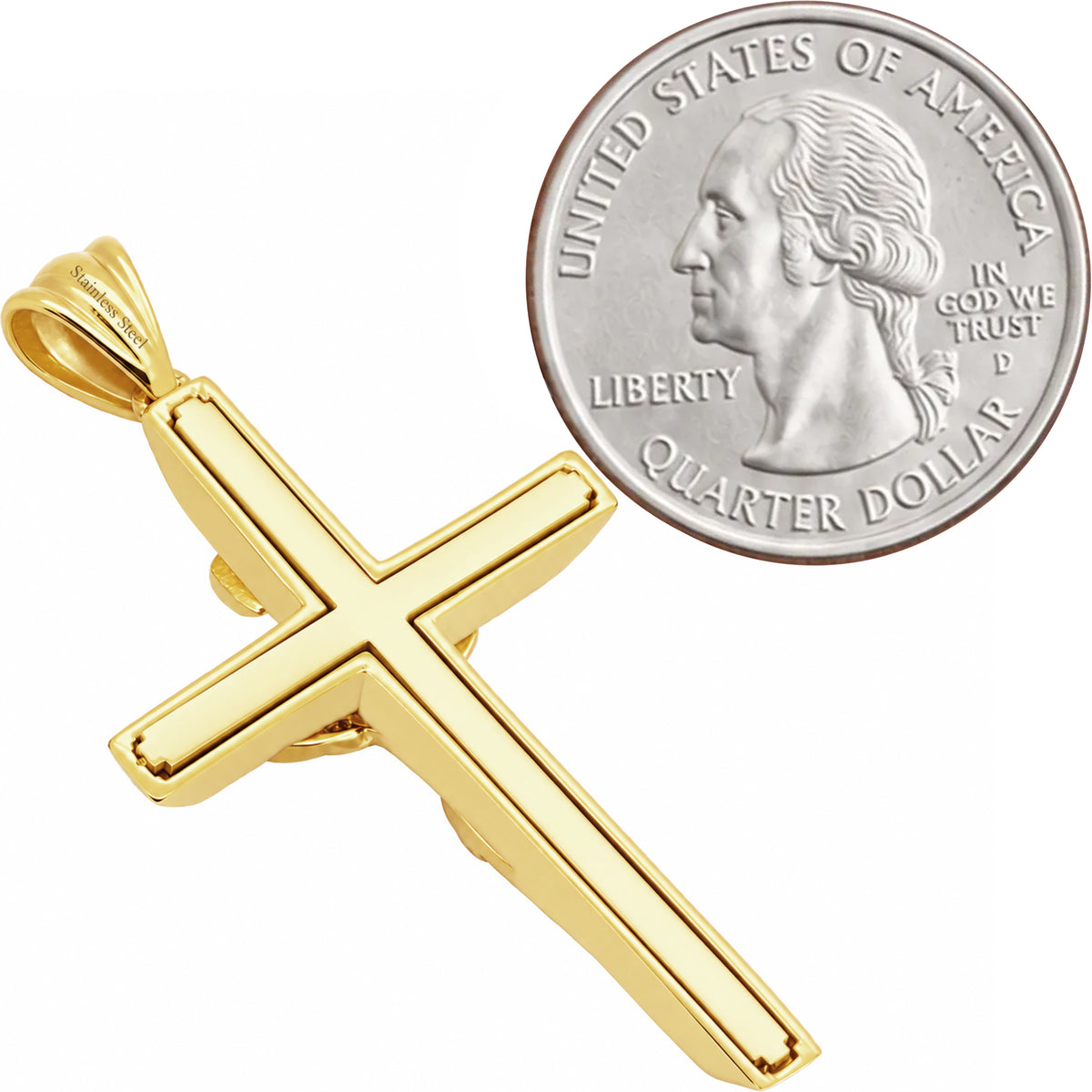 Plain 3D Crucifix Cross Pendant‎ S