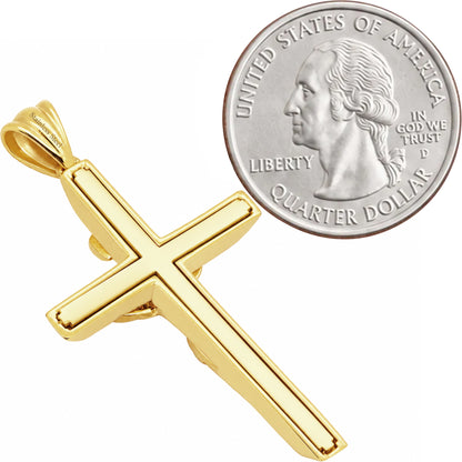 Plain 3D Crucifix Cross Pendant‎ S