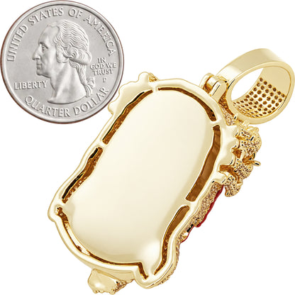 Enamel Bleeding Jesus Piece Pendant L