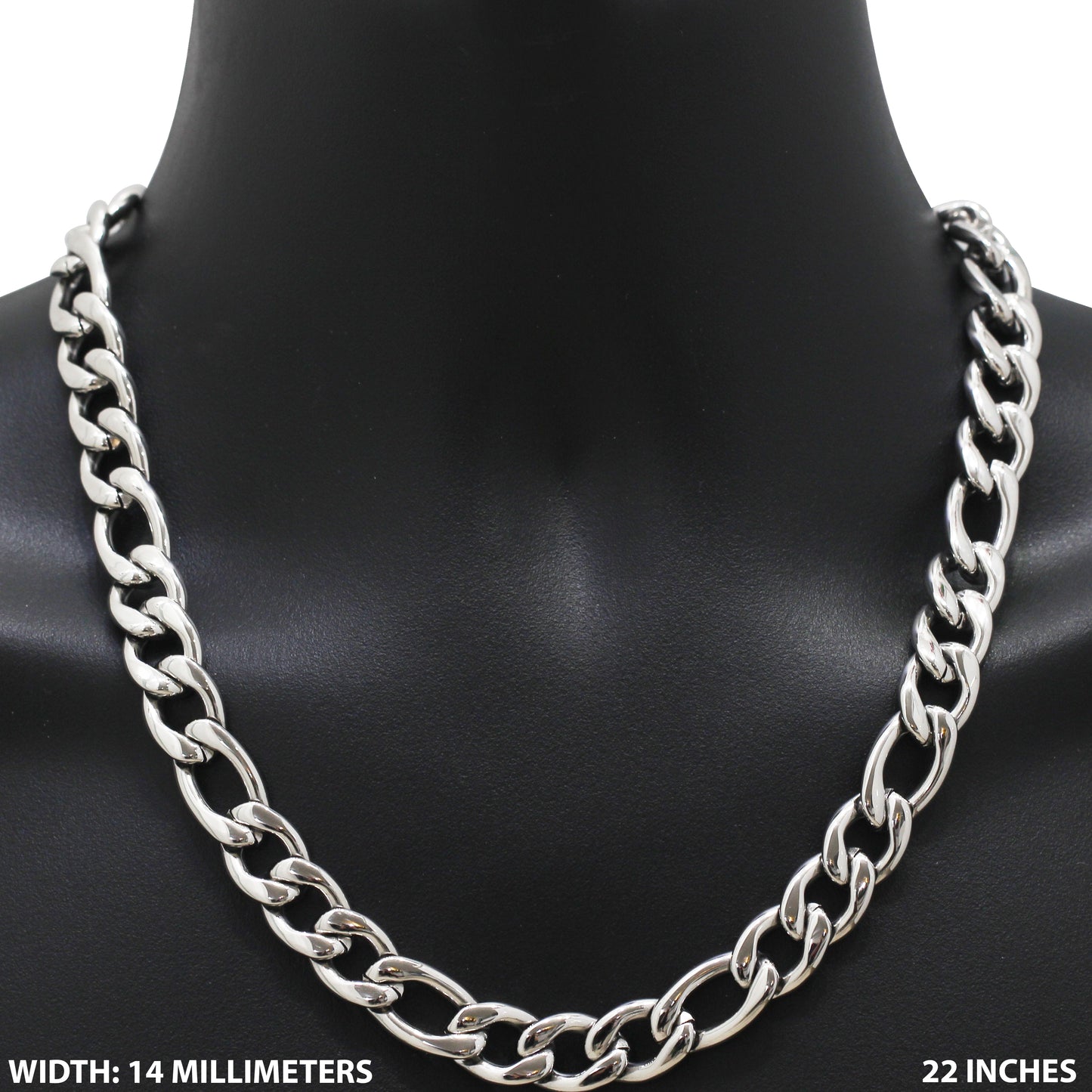 14mm Figaro Link Chain 22"