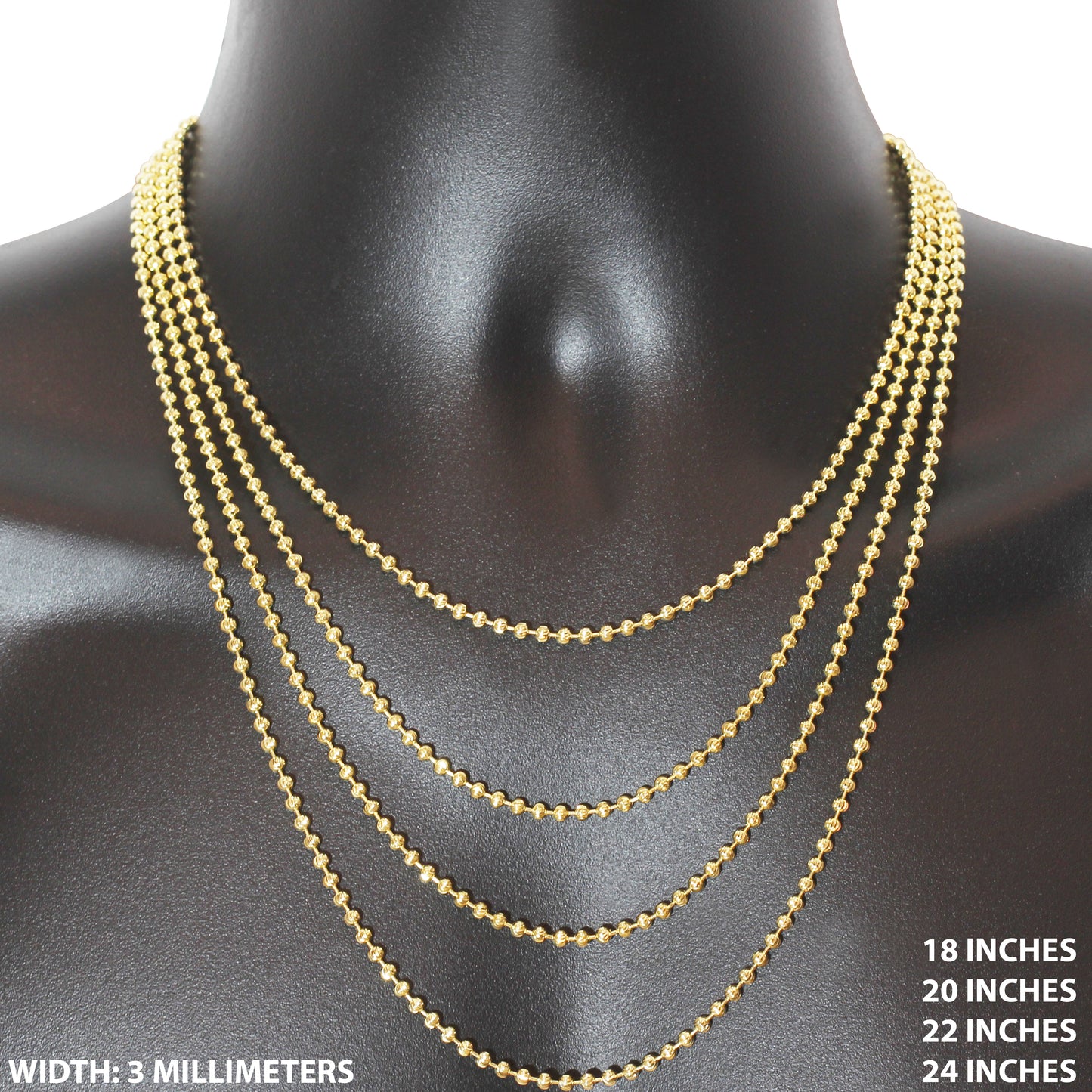 3mm Mooncut Chain 18"