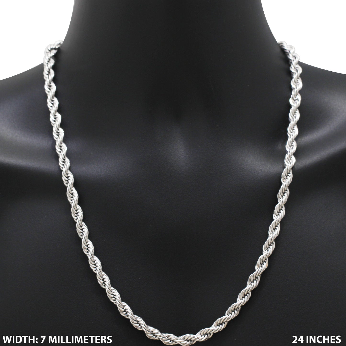 7mm Rope Chain 24"