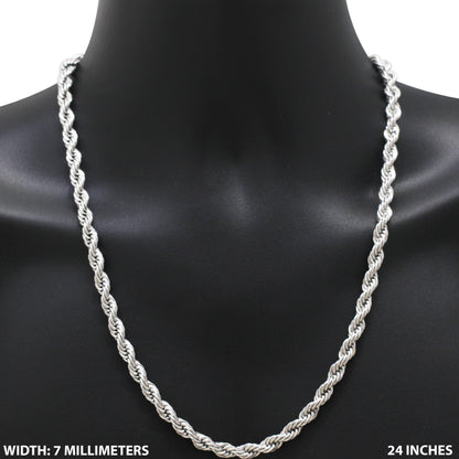 7mm Rope Chain 24"