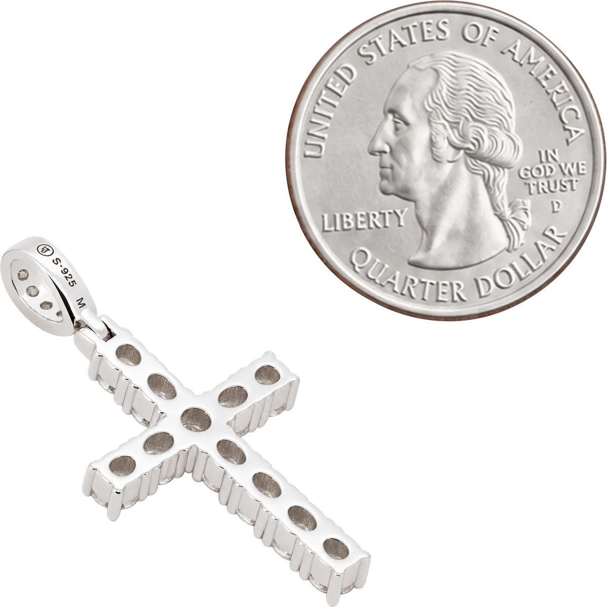 Moissanite 3mm Tennis Cross Pendant